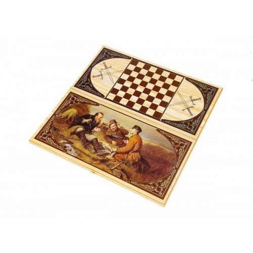 Нарды+Шашки "Походные - Охотники на привале" средние